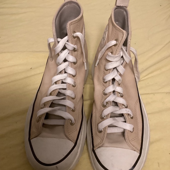 CONVERSE LEATHER SNEAKERS WITH SERRATED SOLE W 10/M8.5 - Picture 1 of 12